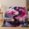 Nature Balance Yin Yang Tai Chi Black White Energy Flannel Blanket,Cozy Soft Throw Blanket for Home Bedroom Bed Sofa Cover Gift