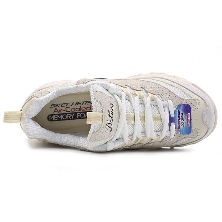 Skechers D'Lites 1.0 Сетчатая амортизация Дышащая амортизация Дышащие Низкие Повседневная обувь Женская Белый 13147-OFWT