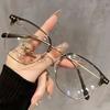 Fashion Artistic with Degrees Myopia Glasses Men's Sven Anti-Blue Light Glasses Vintage Glasses Rim
