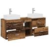 Bathroom Cabinet Set 3 pcs Reclaimed Wood 129 x 41 x 79.5 cm