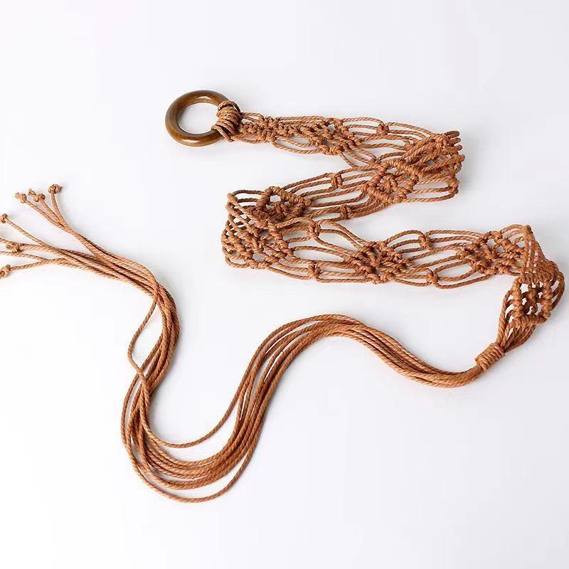 Корейский стиль плетеный поясной шнур с китайским узлом для женских платьев и модных нарядов