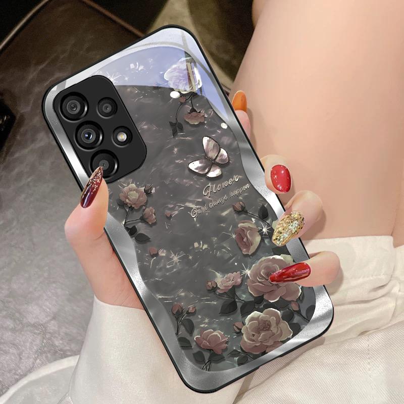 Чехол-бабочка с пыльцой для Samsung Galaxy S10 4G S20 11E 30 S21 21Fe 22 S24 Pro S23 Ultra 5G S8 S9 Закаленное стекло чехол для телефона