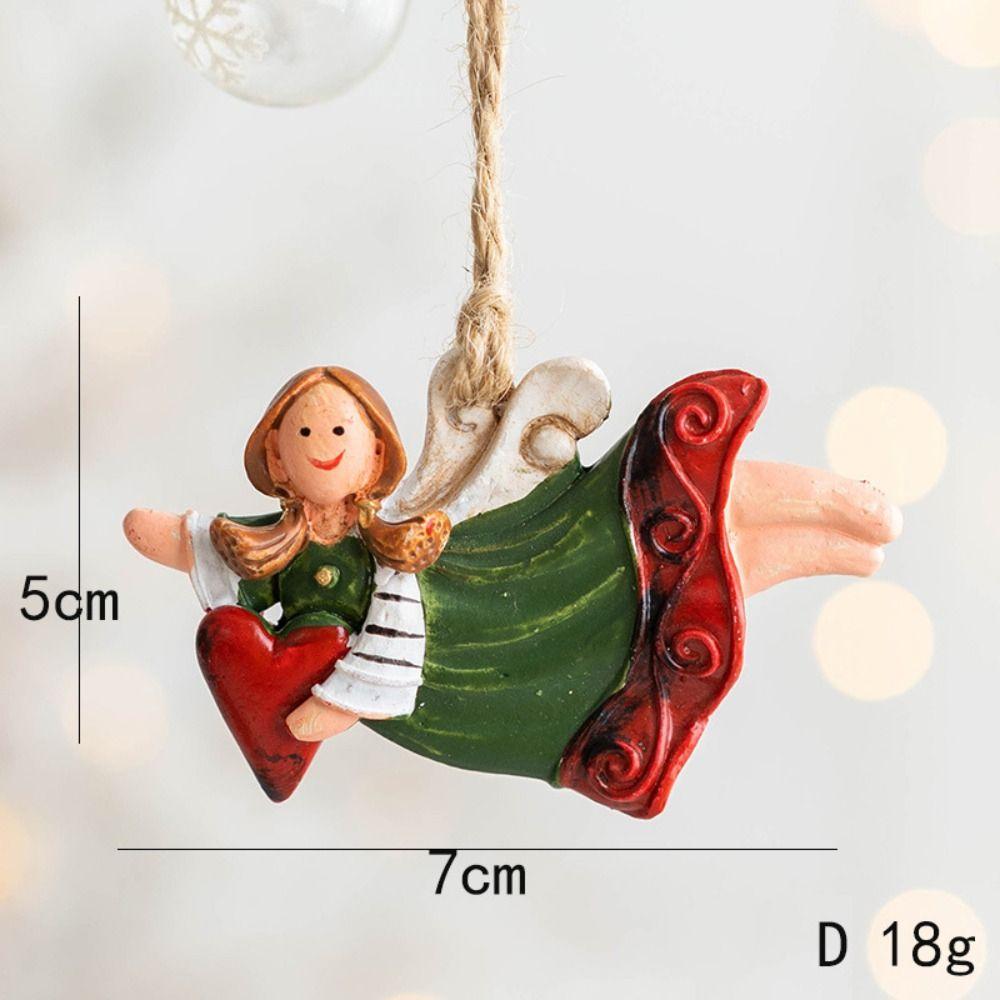 2pcs Home Decor Christmas Tree Charms Cartoon Angel Doll Santa Claus Drop Ornaments Happy New Year