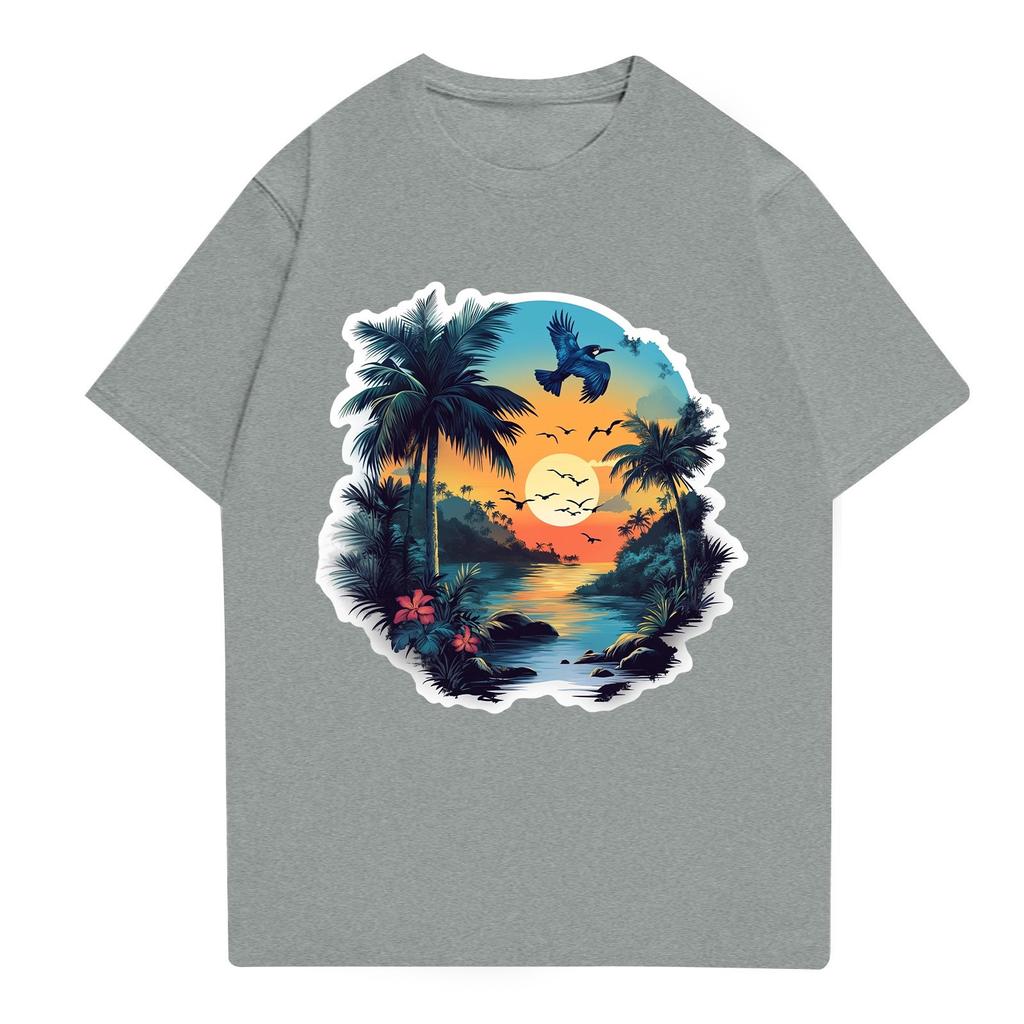 Men's Stand Collar Short Sleeve Shirt Loose Leisure Holiday Shirt Man