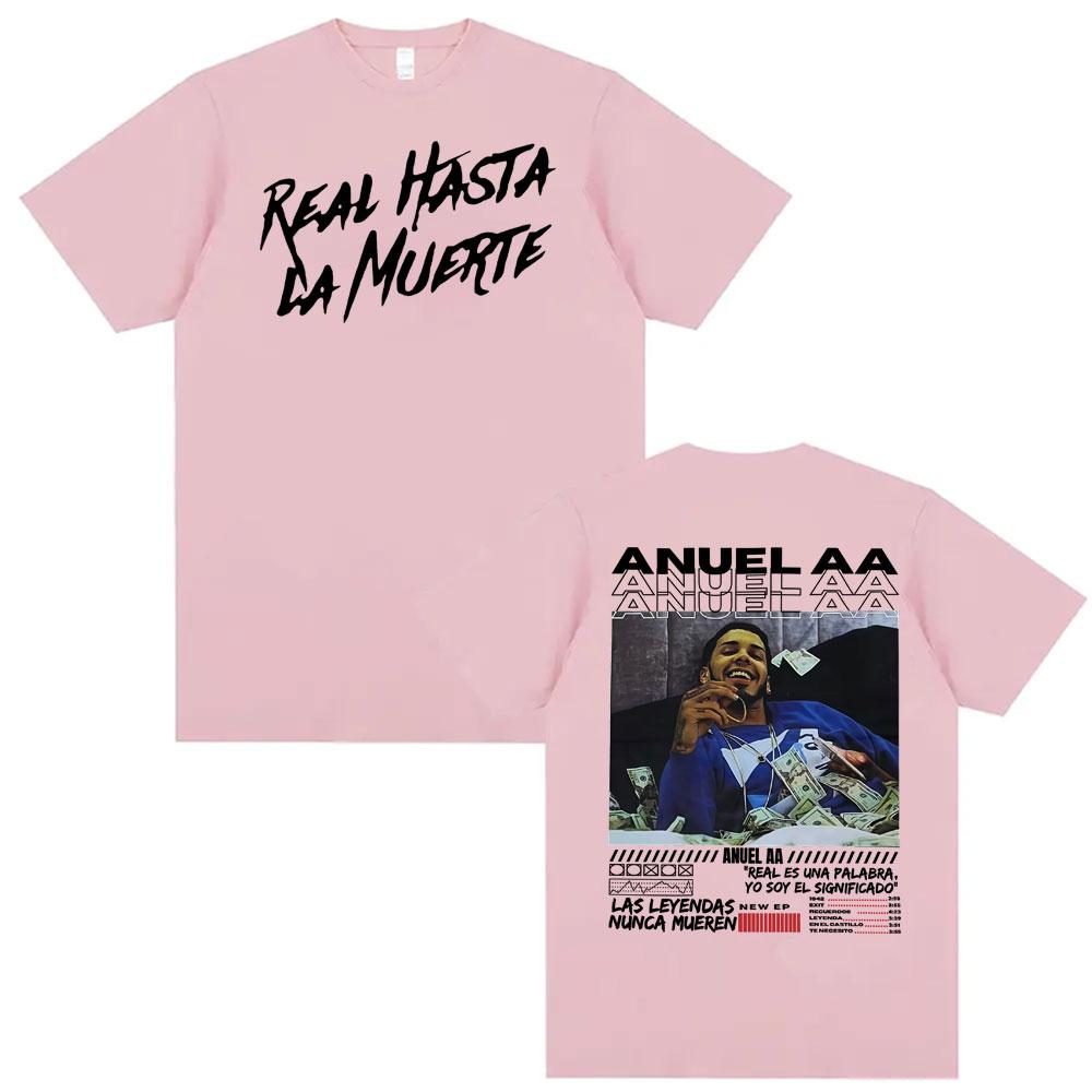 Rapper Anuel AA Real Hasta La Muerte Graphic T Shirt Unisexs Clothing 100 Cotton 90s Vintage Tshirts Unisex Casual Loose Tshirt