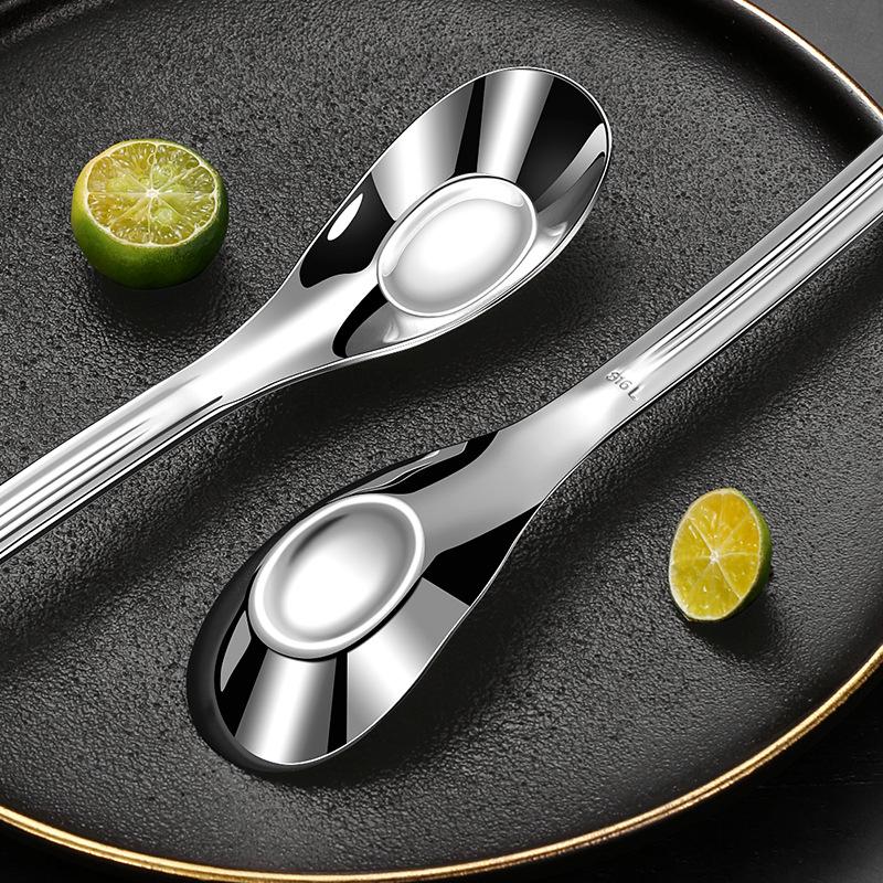 Золотая серебряная десертная ложка из нержавеющей стали с длинной ручкой, креативная ложка в форме головы Юаньбао, бытовые принадлежности для кормления детей