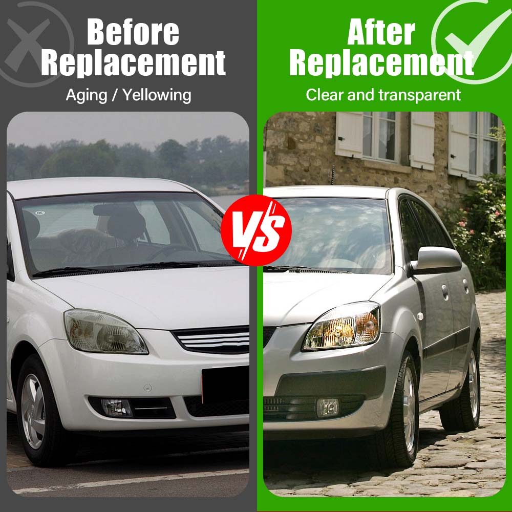 Крышка фары автомобиля Стекло фары Крышка фары Прозрачный плафон Крышка фары для Kia Rio 2005~2012 Автомобильный аксессуар