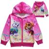 Детская куртка для девочек, кардиган с рисунком на молнии