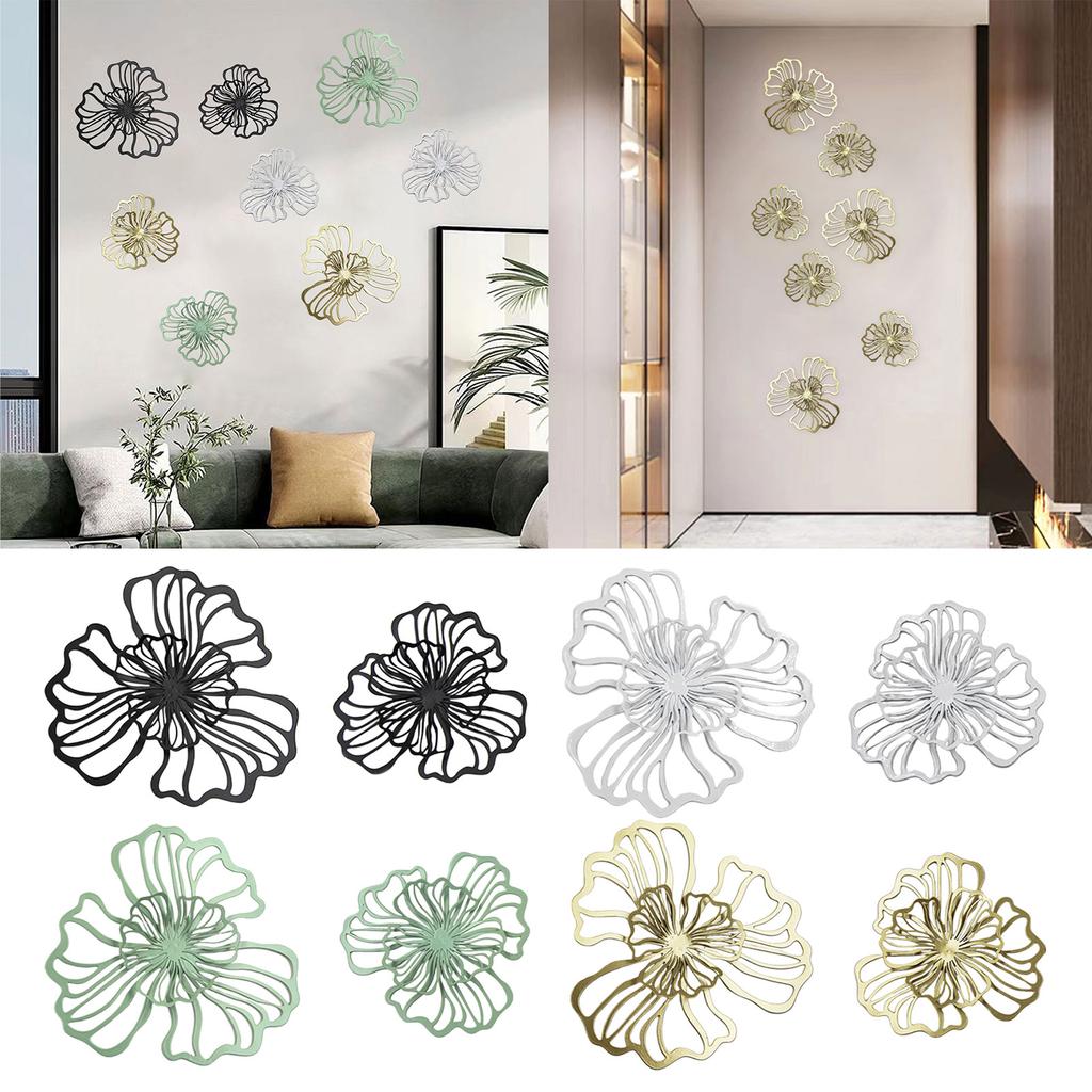 Elegant Metal Floral Wall Hanging with Double Layers Flower Sign for Modern Home Aesthetics for Art Lover House Wife
