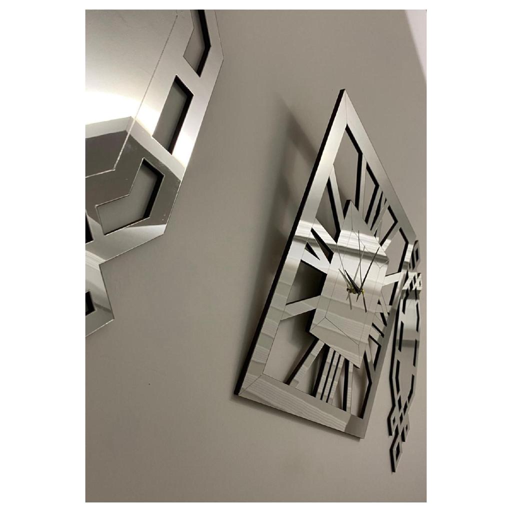 Роскошные настенные часы, набор из 3, 50 см, серебряные стильные квадратные настенные часы с римскими цифрами, 25 х 62 см, картины пахлавы