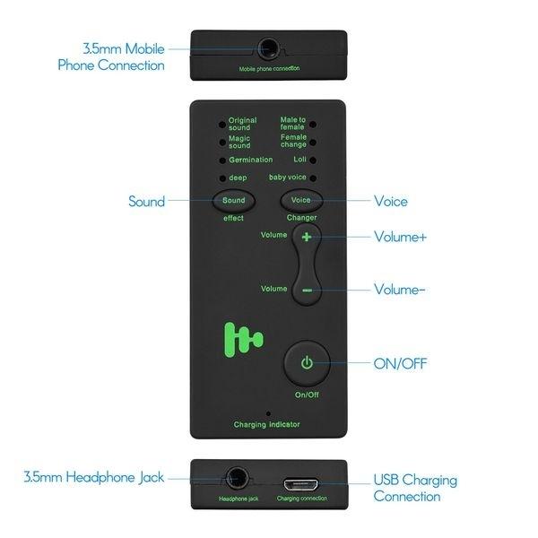 Микрофон с функцией смены голоса для смартфона 8 разных