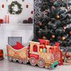 Gingerbread Christmas Train Box Holiday Decor for Mantel, Desk, Home & Party Festive Decorative Storage for Office, Living room