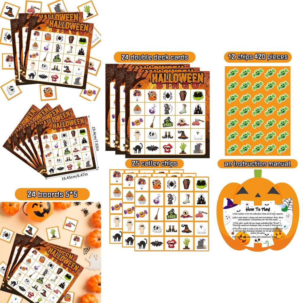 Halloween Party Bingo Game With Call Sheets And Sticker Pack For Kid And Family Events