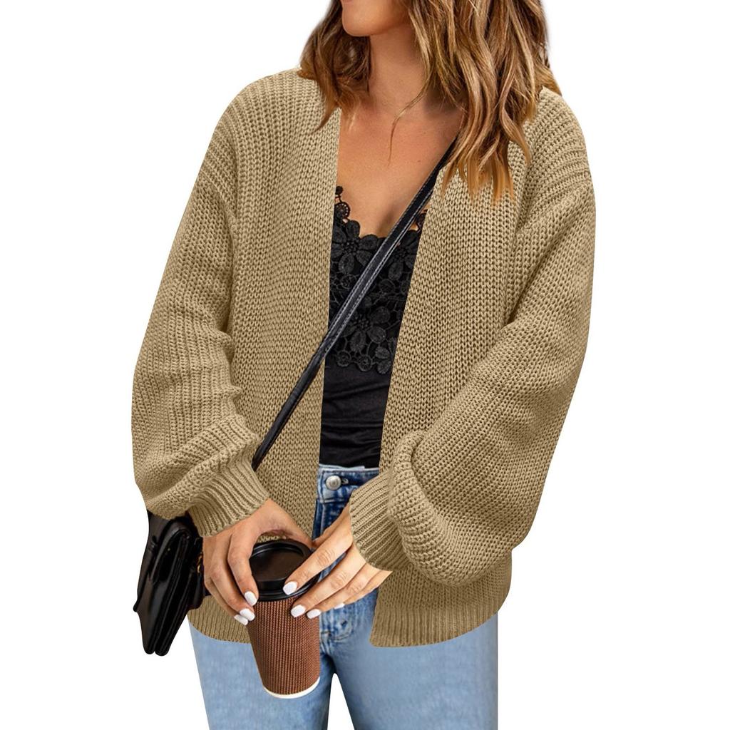Women's Loose Casual Long Sleeved Knitted Cardigan Sweater Long Sleeved Jacket Fashionable Jacket