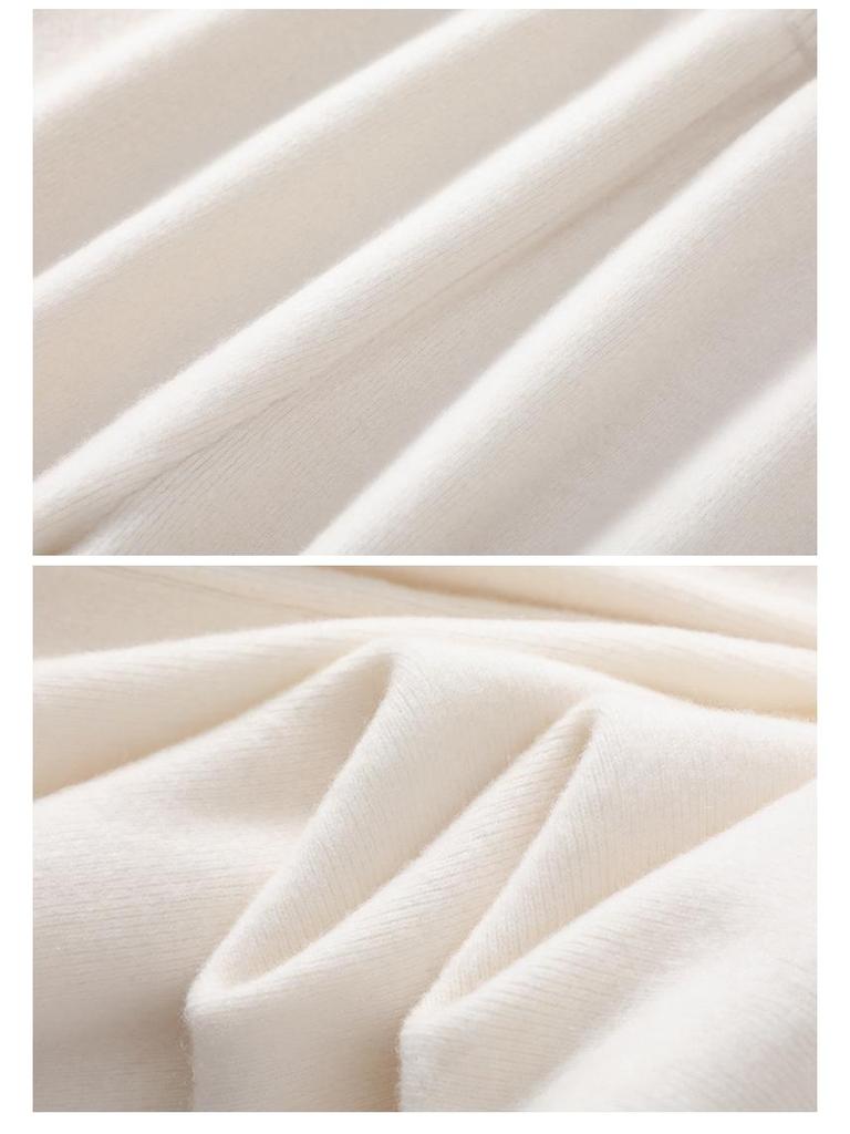 Женские шерстяные брюки с высокой талией и широкими штанинами: Осень/Зима, Плотный и Теплый, Повседневный, Длинный, Вязаный, Прямой крой.