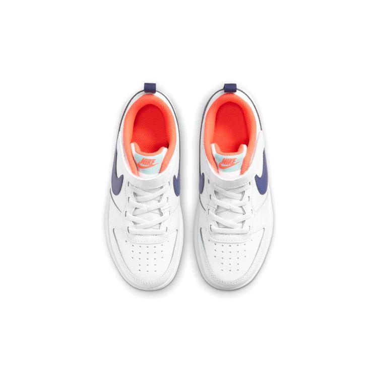 Nike Детские кроссовки Court Borough Low 2 PS White Dark Purple Dust Copa Bright-Mango BQ5451-112