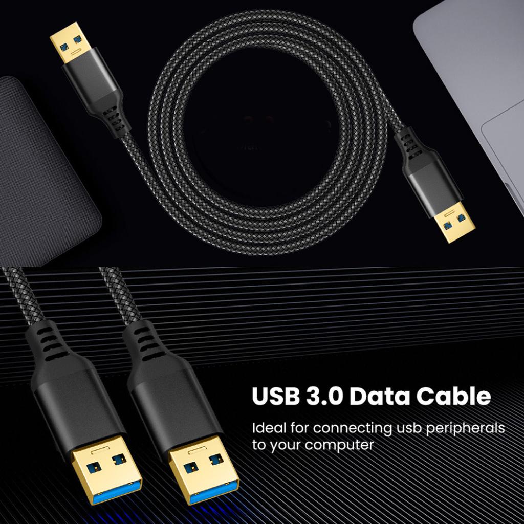 Прямая головка USB 3.0 Удлинительный кабель Поддержка 5 Гбит/с Передача данных Зарядка для USB-вентилятора/Клавиатур/Корпуса для жесткого диска