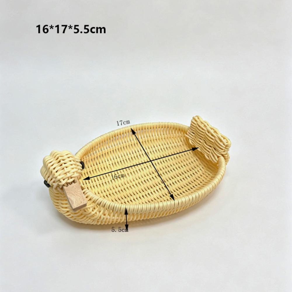 Hand Woven Imitation Rattan Fruit Plate  Wedding Candy Flower Storage