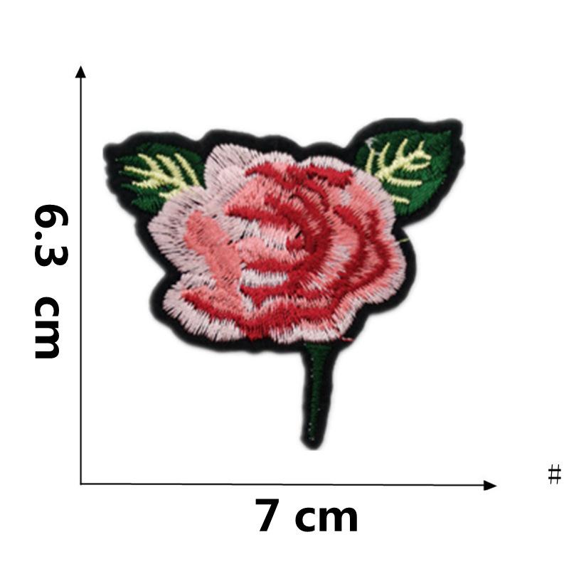Вышитая термоаппликация из ткани «Роза и цвет сливы» для украшения одежды
