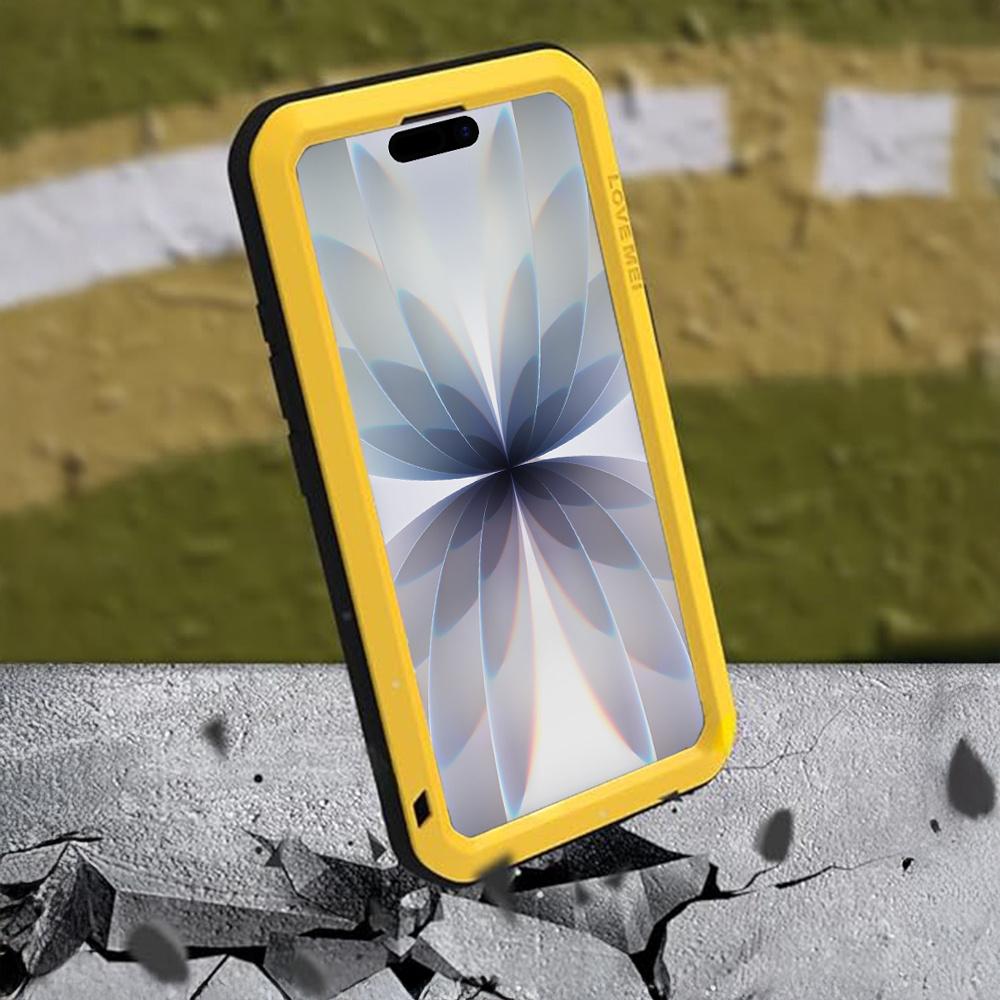 Love Mei iPhone 17 Case, Armored with Glass, Yellow