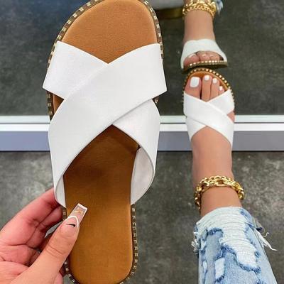 Женские летние тапочки с леопардовым принтом больших размеров, модные кожаные сандалии с открытым носком, уличные повседневные дышащие сандалии на плоской подошве