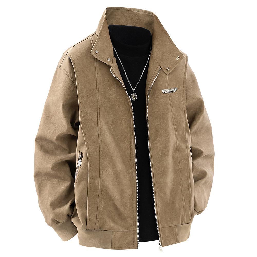 Новая куртка с приспущенным плечом для мужской осени, уличная, красивая, с тяжелой вышивкой, парная куртка для подростков, кожаная куртка