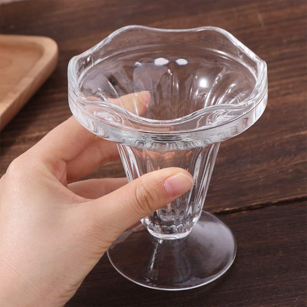 Elegant Ice Cream Cup Transparent Glass Goblet Simple Glass Pudding Cups  Dining Utensils