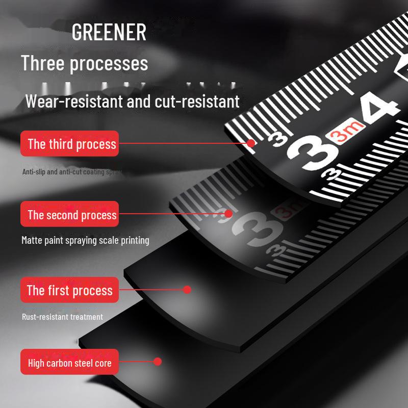 Износостойкая высокоточная рулетка Green Forest - 3 м/5 м Mini, с защитой от порезов