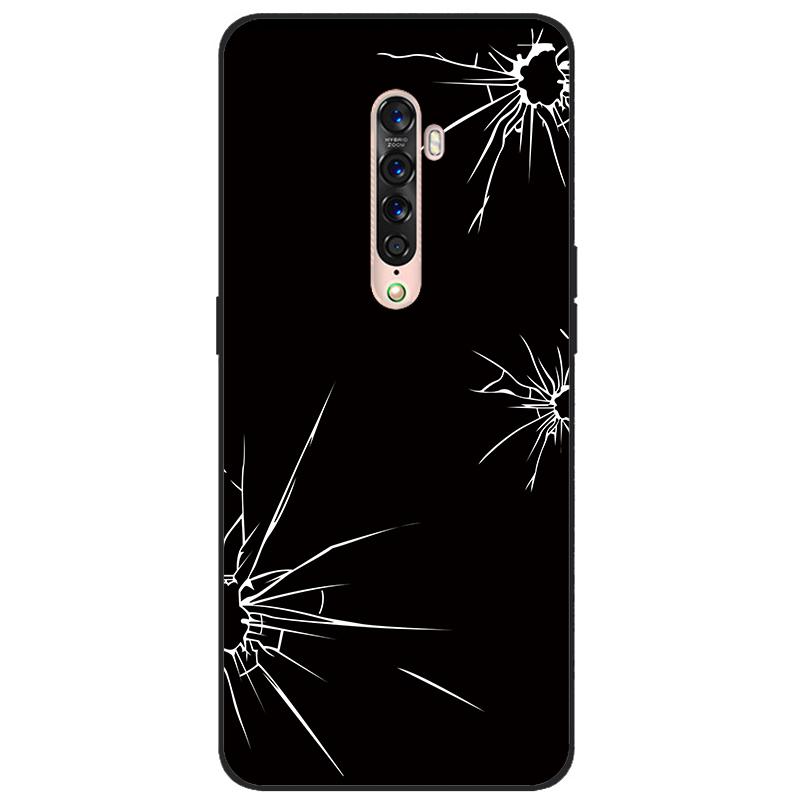 Чехол для OPPO Reno 2 Мягкий ТПУ Силикон Мультяшная Задняя Крышка Чехлы для Телефона ТПУ Черный Бампер для Корпуса PCKM70, PCKT00, PCKM00, CPH1907