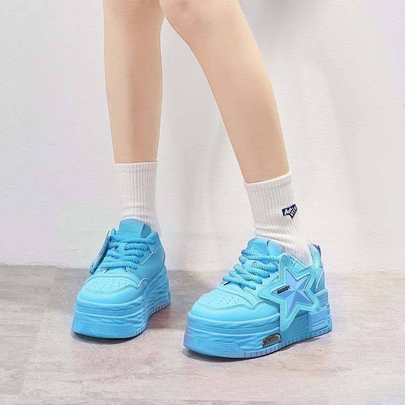 Кожаные Розовые Массивные Кроссовки На Платформе На Шнуровке Толстая Подошва Повседневная Обувь Женская Слипоны Модные Для Улицы Обувь Для Ходьбы