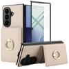 Модный чехол из однотонной кожи для телефона Samsung Galaxy Z Fold7/Z Fold6/Z Fold5 с вращающейся на 360° подставкой