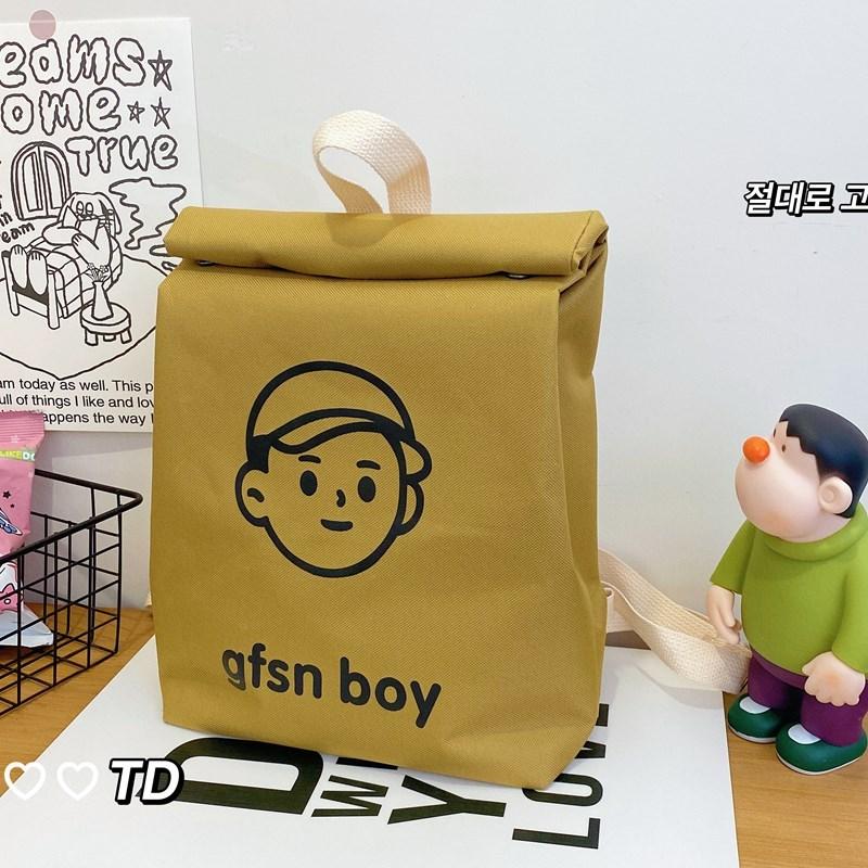 Мальчики и девочки Молоко Знаковый узор Фаст-фуд Сумка Форма Хозяйственная сумка Материал Холст Модный тренд Большая вместимость Унисекс рюкзак