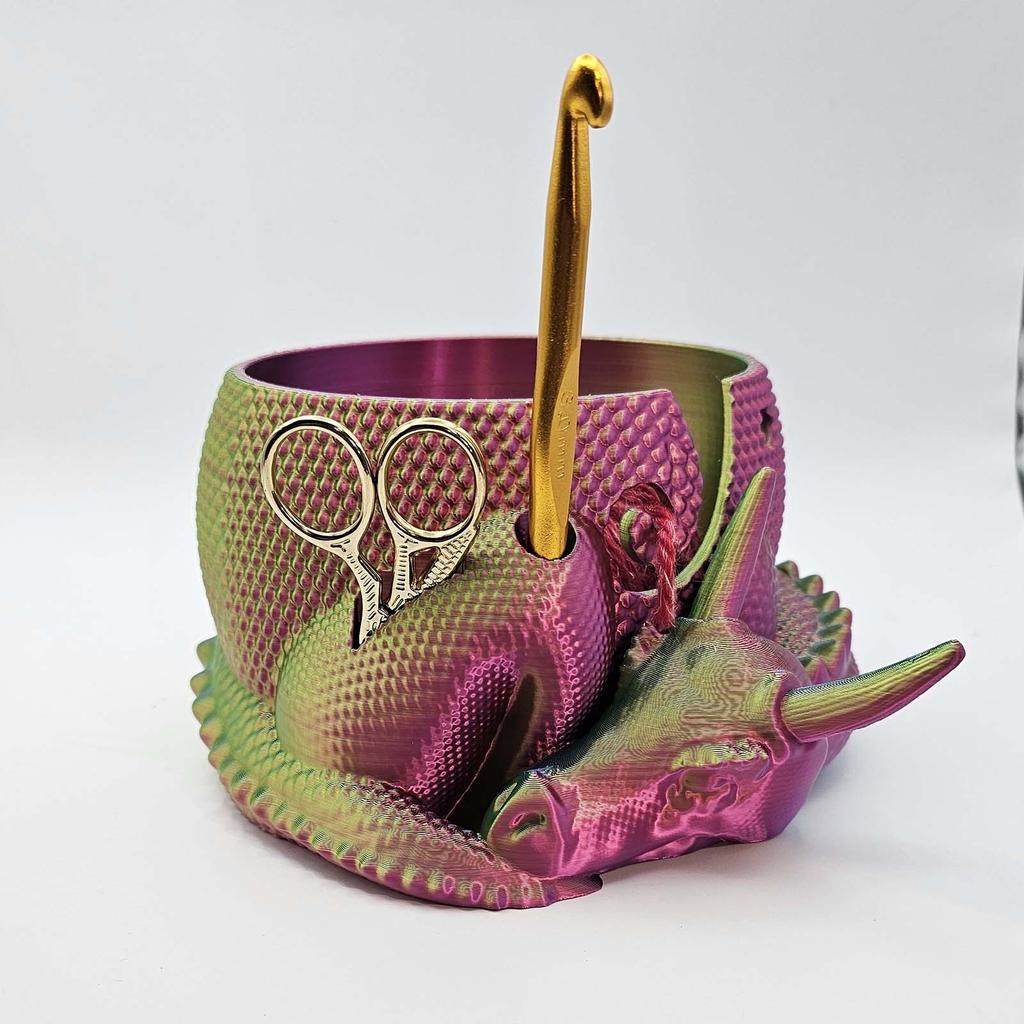 Dragon Yarn Bowl Yarn Bowl 3D Printed Yarn Holder Knitting Crochet Dragon Bowl Dragon Decor Yarn Organizer