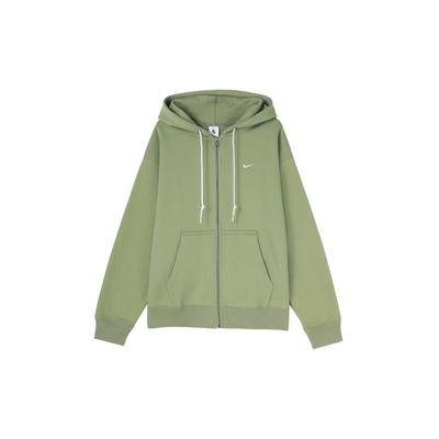 Мужская куртка с капюшоном на молнии с вышивкой Solo Swoosh, зеленая DR0404-386