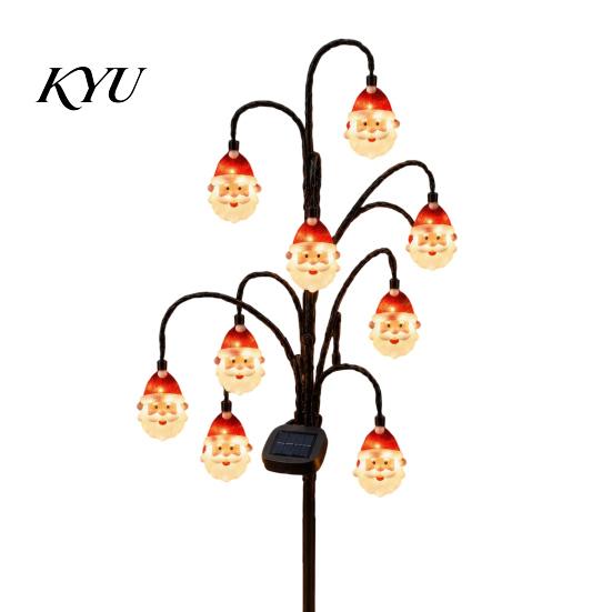 Solar Tree Stake Lights Christmas Lights, Outdoor Waterproof LED Pathway Winter Garden Accents Lamps for Yard Lawn Patio, Holiday Landscape Decoration