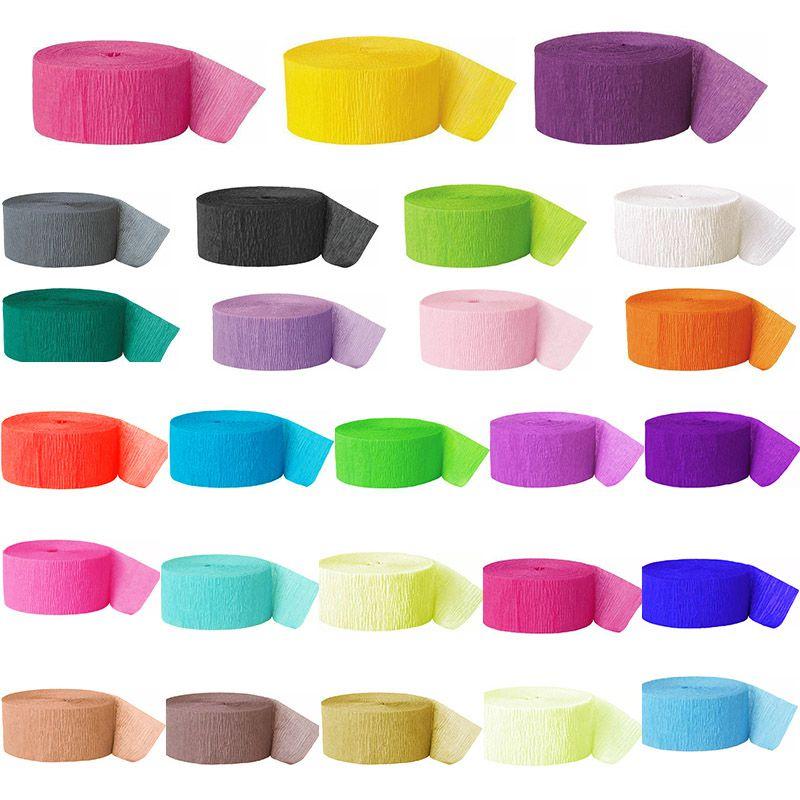 Vibrant 82ft Crepe Paper Party Streamers Roll For Birthday Wedding Hanging Decor Craft