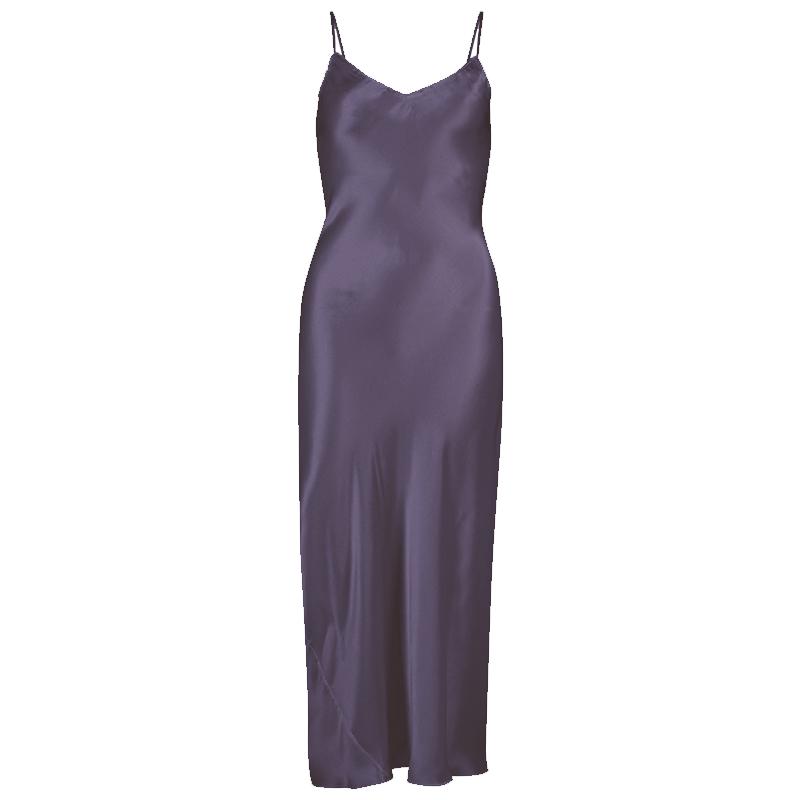 Spaghetti Strap Mulberry Silk Dresses Sexy Lingerie Women Nightgown Slip Nightdress Summer Backless Ladies Underwear Sleepwear