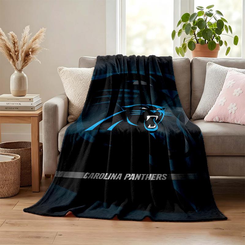 Carolina Panthers blanket Flannel Blanket Soft Cozy Plush Throw for Sofa Bed Lightweight Home Decoration