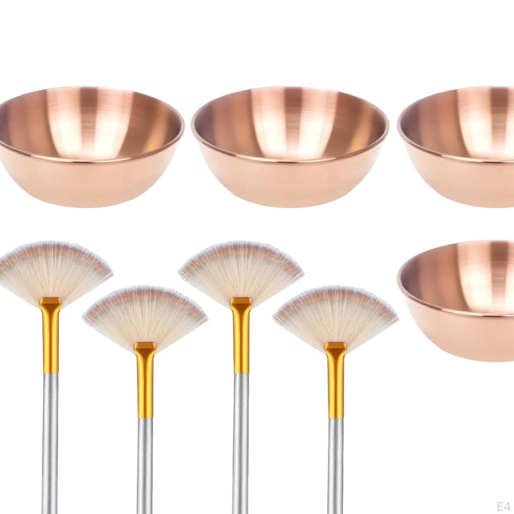 4 Pieces Face Mixing Bowl Set DIY Tools Multipurpose Stainless Steel Facial Bowls for Makeup