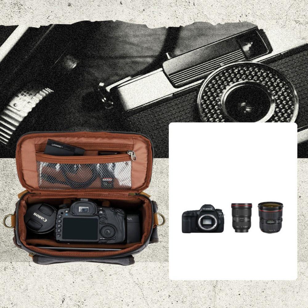 Сумка для беззеркальной фотокамеры из холста, мягкая винтажная сумка-мессенджер для объектива камеры, противоударный водонепроницаемый защитный чехол для камеры