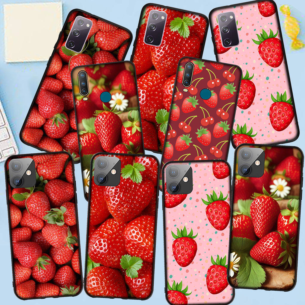 Чехол для телефона Samsung Galaxy S25 S23 S22 S24 Ultra FE A05 A06 A15 A16 A36 A37 A35 A54 A24 A55 A56 A57 A25 A26 A53 A17 Клубника Фрукты Летний Чехол