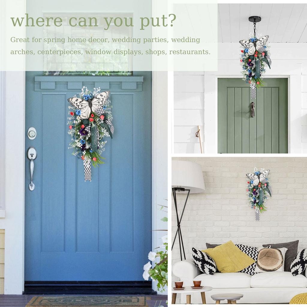 Венок из роз Декоративный весенний венок в деревенском стиле для входной двери камина