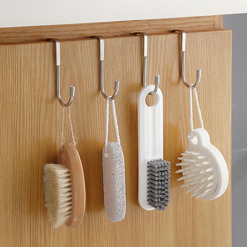 S-type Door Hanger Hook Stainless Steel Clothes Hook Door Back Wall Mounted Hook