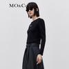 MO&Co. MC Embroidered Line Cut Cropped Long Sleeve T-Shirt