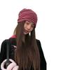 Zhang Yuanying Minimal Neutral Wind Striped Stacking Hat Women's Autumn Plain Eaves Versatile Baotou Hat Cold Hat Couple