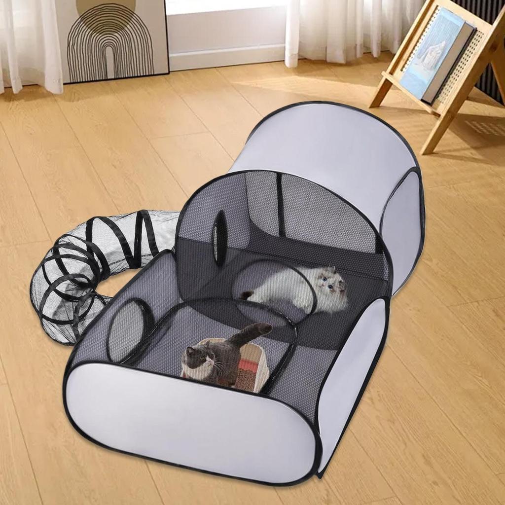 Cat Dog Playpen Cat House Tent Foldable Breathable Enclosure House Interactive Toys Exercise Playground for Kitten Puppy Small