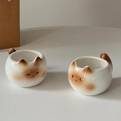 Кружка для чая с кошкой, кружка для кофе с котенком, чашка для чая, милый стакан для воды, питьевая кружка большого диаметра, чашка для капучино, кружка для кофе, чая, молока, чашка для воды
