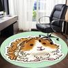1pc Guinea Pig Office Round Rug, Carpet for Office, Gaming, Lightweight Round Floor Mat yy260208062