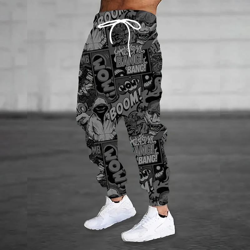 Весна Осень Мужские 3D Цифровой Принт Jogger Спортивные Штаны Мужские Повседневные Беговые Брюки Молодежные Мужские Спортивные Брюки Хип-Хоп