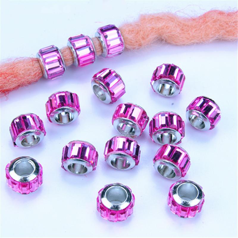 5pcs/bag Silver Metal Hair Rings Braid Dreadlocks Bead Hair Cuffs Dread Tube Charm Dreadlock for DIY Hair Accessaries